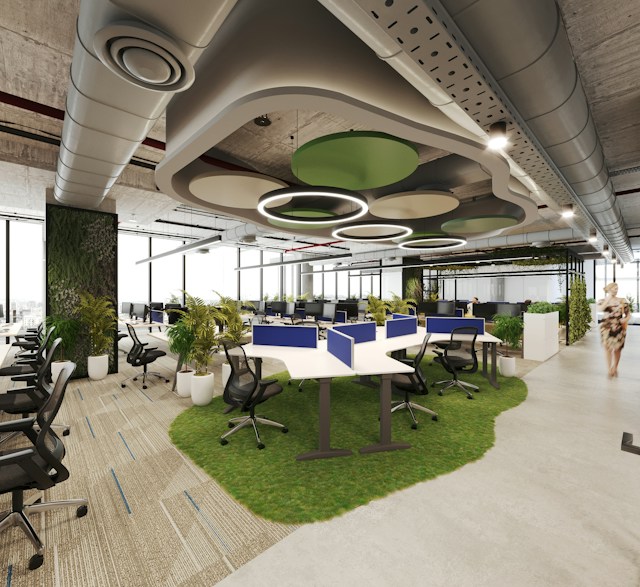 Modern open-plan office interior